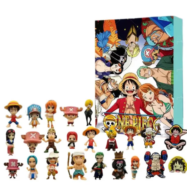 2D Acrylic ONE PIECE Christmas Advent Calendar Day Fun 24 Days Halloween Countdown Blind Box Anime Collection Toy Gifts