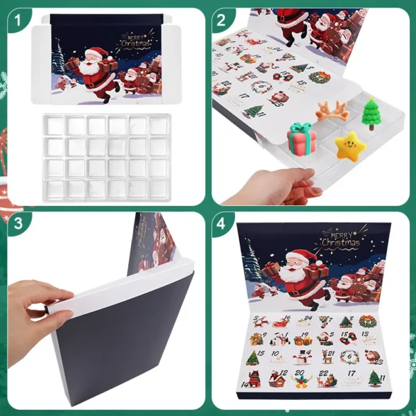 kf-Sf1a08c5dcb2e46528b7b887d558f58081 2026 Christmas Advent Calendar Empty Box 24 Days Countdown DIY Fillable Gift Box Christmas New Year Party Kids Surprise Gift