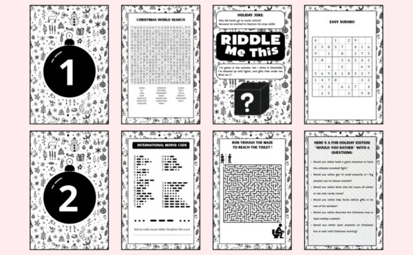Advent Calendar Activity Book: A fun Christmas gift for adults with 24 days of puzzles, riddles, and brain teasers to solve