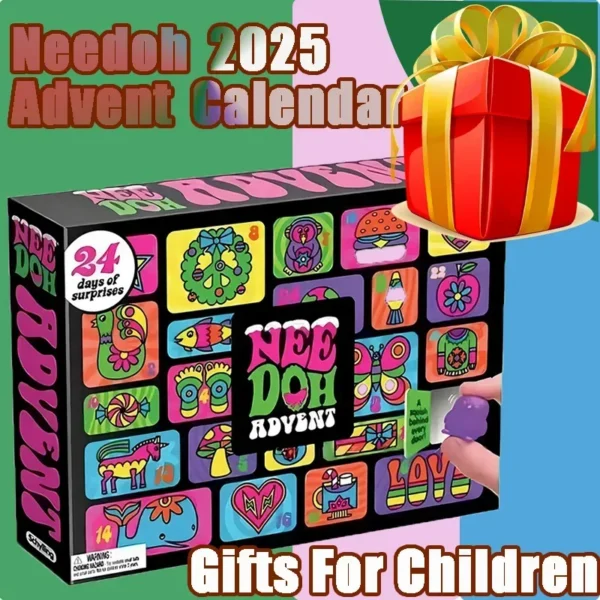 2026 NeeDoh Advent Calendar Gift for Children 24 Day 3D PVC Dolls Countdown Christmas 2026 New Year Surprise Gifts